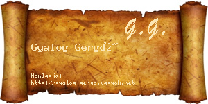 Gyalog Gergő névjegykártya